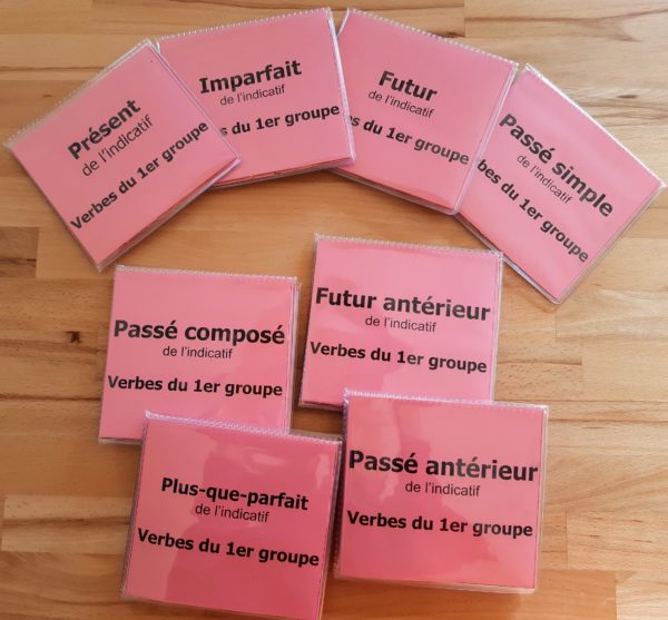 Conjugaison Montessori ; matériel autocorrectif