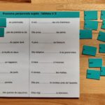 Pronoms personnels sujets Montessori ; manipulation étiquettes grammaire conjugaison Montessori