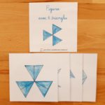 Modèles de figures à réaliser avec les 12 triangles bleus Montessori