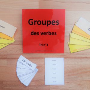 étiquettes groupes des verbes ; conjugaison Montessori