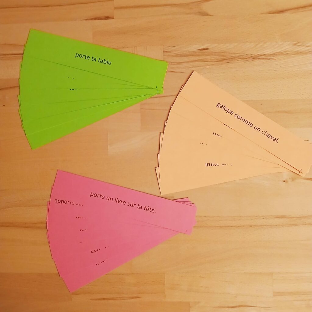 lecture d'ordres pédagogie Montessori