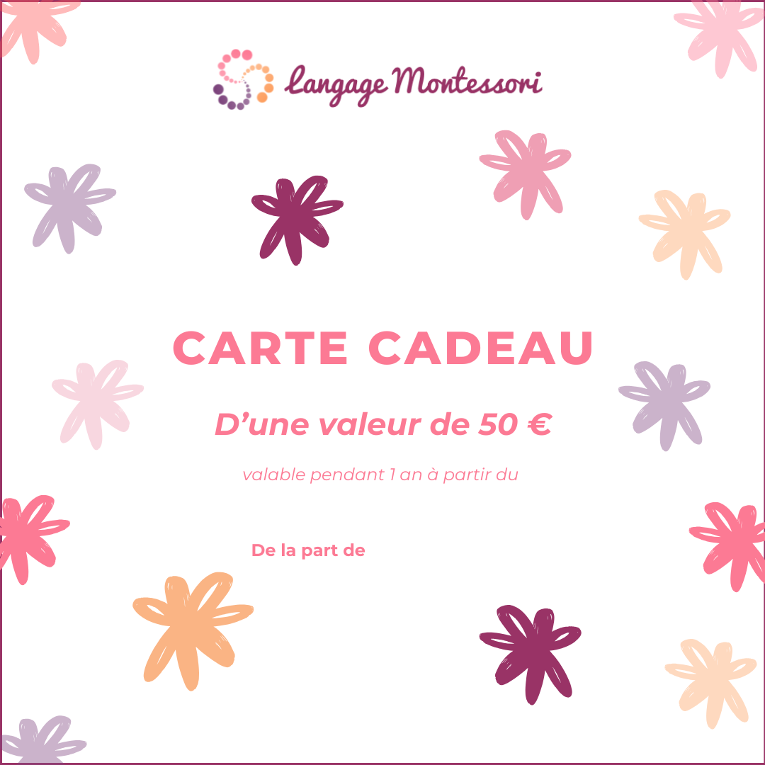Carte cadeau Langage Montessori 50 €